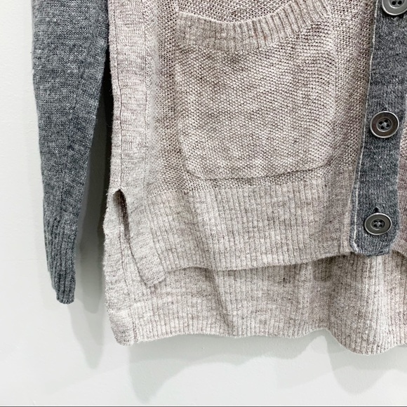 Madewell 100% Linen Knit Cardigan Sweater Colorblock - Picture 6 of 7